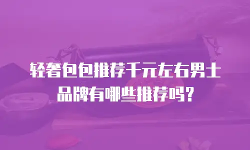 轻奢包包推荐千元左右男士品牌有哪些推荐吗？