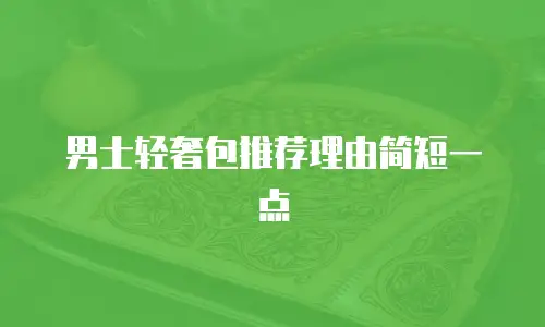 男士轻奢包推荐理由简短一点