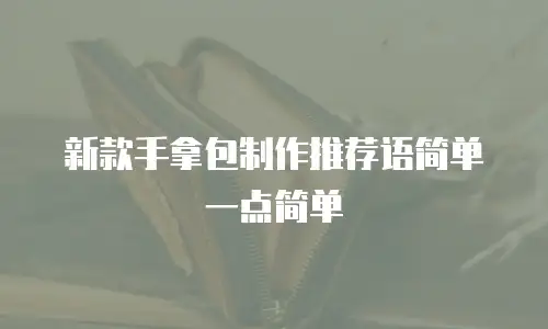 新款手拿包制作推荐语简单一点简单