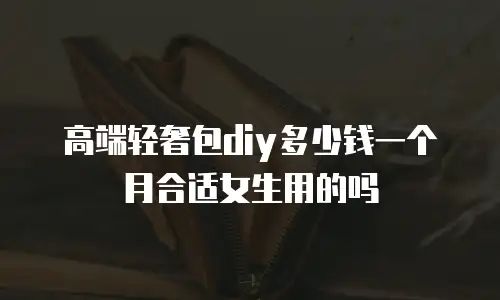 高端轻奢包diy多少钱一个月合适女生用的吗