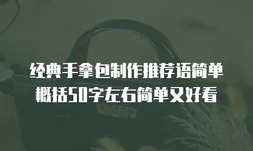 经典手拿包制作推荐语简单概括50字左右简单又好看