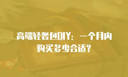 高端轻奢包DIY：一个月内购买多少合适？