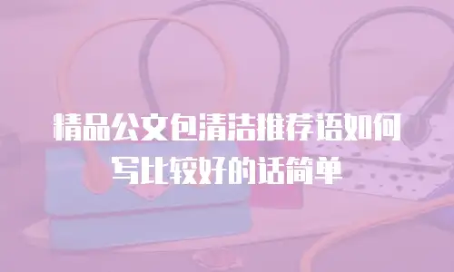 精品公文包清洁推荐语如何写比较好的话简单