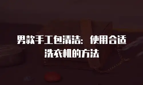 男款手工包清洁：使用合适洗衣机的方法