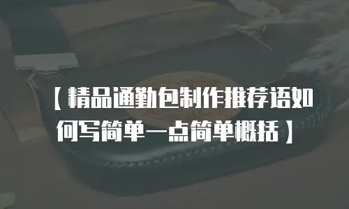【精品通勤包制作推荐语如何写简单一点简单概括】