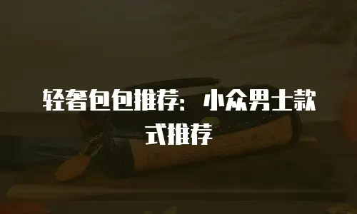 轻奢包包推荐：小众男士款式推荐
