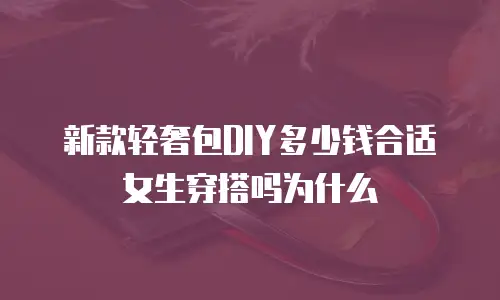 新款轻奢包DIY多少钱合适女生穿搭吗为什么