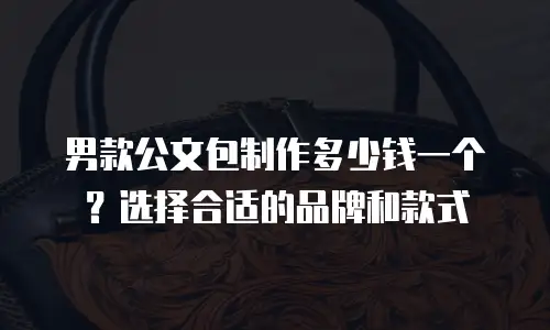 男款公文包制作多少钱一个？选择合适的品牌和款式