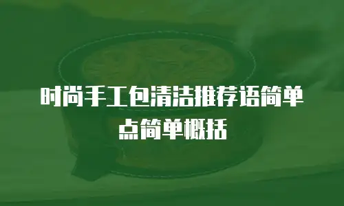 时尚手工包清洁推荐语简单点简单概括