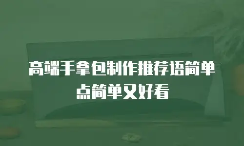 高端手拿包制作推荐语简单点简单又好看