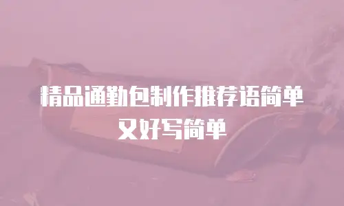 精品通勤包制作推荐语简单又好写简单