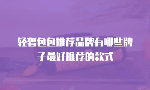 轻奢包包推荐品牌有哪些牌子最好推荐的款式