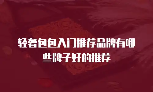轻奢包包入门推荐品牌有哪些牌子好的推荐