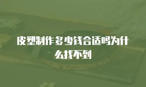 皮塑制作多少钱合适吗为什么找不到