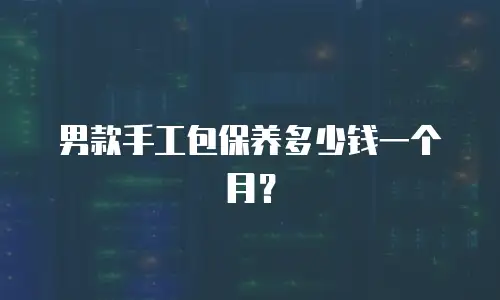 男款手工包保养多少钱一个月？
