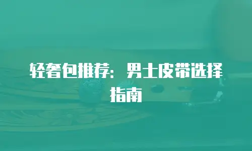 轻奢包推荐：男士皮带选择指南