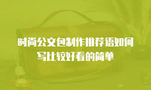 时尚公文包制作推荐语如何写比较好看的简单
