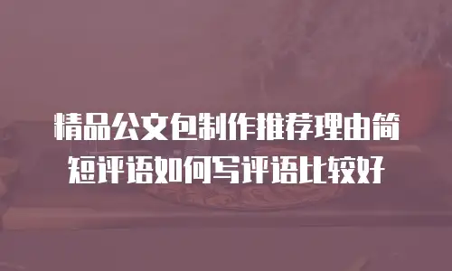 精品公文包制作推荐理由简短评语如何写评语比较好