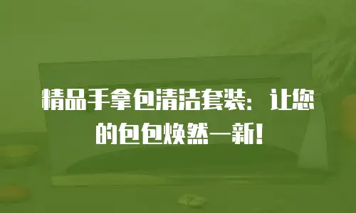 精品手拿包清洁套装：让您的包包焕然一新！