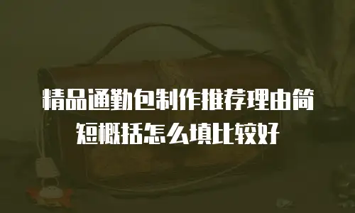 精品通勤包制作推荐理由简短概括怎么填比较好