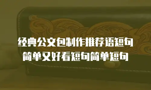 经典公文包制作推荐语短句简单又好看短句简单短句