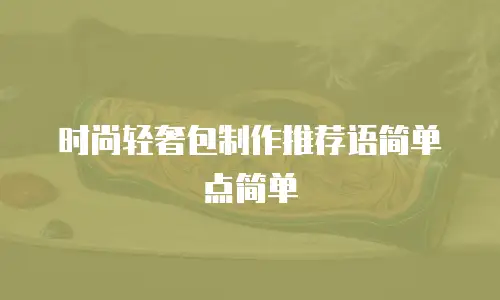 时尚轻奢包制作推荐语简单点简单