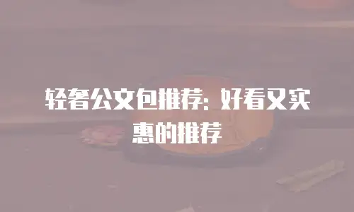 轻奢公文包推荐: 好看又实惠的推荐