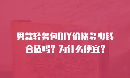 男款轻奢包DIY价格多少钱合适吗？为什么便宜？