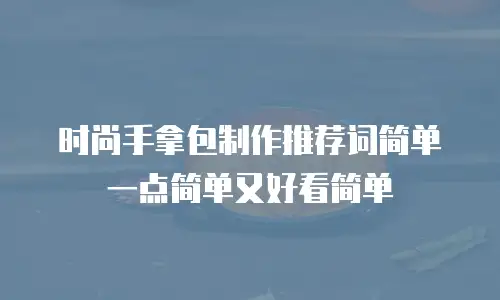 时尚手拿包制作推荐词简单一点简单又好看简单