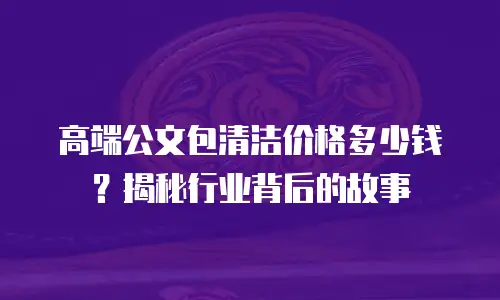 高端公文包清洁价格多少钱？揭秘行业背后的故事