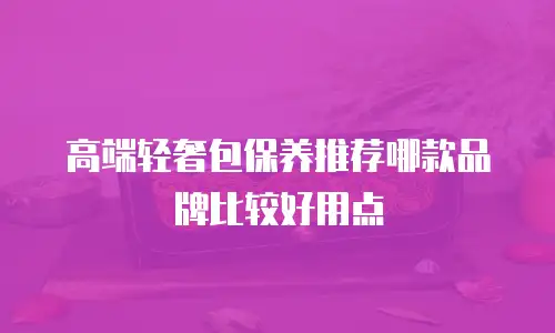 高端轻奢包保养推荐哪款品牌比较好用点