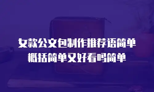 女款公文包制作推荐语简单概括简单又好看吗简单