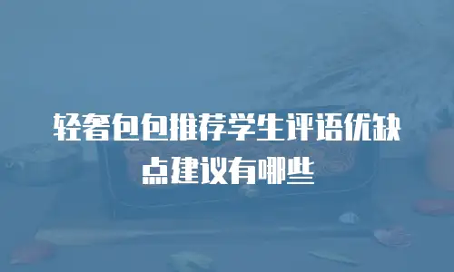 轻奢包包推荐学生评语优缺点建议有哪些
