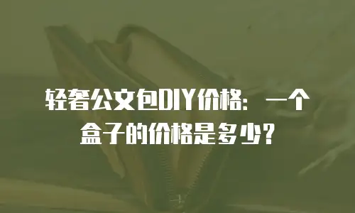 轻奢公文包DIY价格：一个盒子的价格是多少？