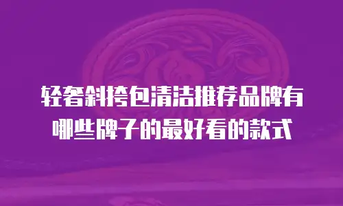 轻奢斜挎包清洁推荐品牌有哪些牌子的最好看的款式