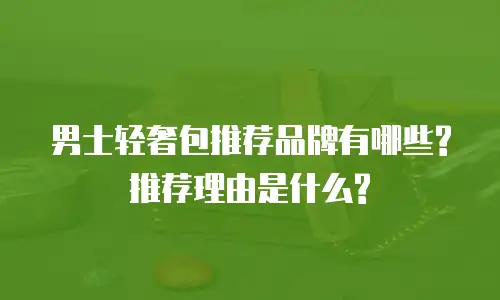 男士轻奢包推荐品牌有哪些?推荐理由是什么?