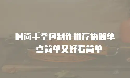 时尚手拿包制作推荐语简单一点简单又好看简单
