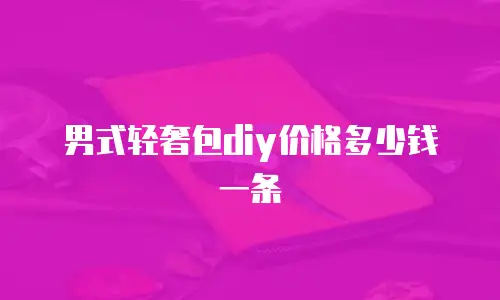 男式轻奢包diy价格多少钱一条