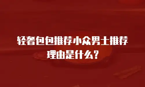 轻奢包包推荐小众男士推荐理由是什么？