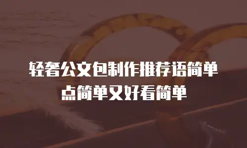 轻奢公文包制作推荐语简单点简单又好看简单