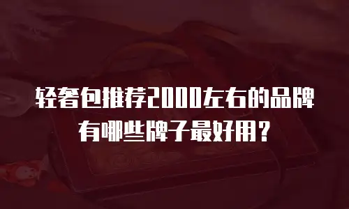 轻奢包推荐2000左右的品牌有哪些牌子最好用？