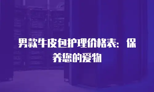 男款牛皮包护理价格表：保养您的爱物