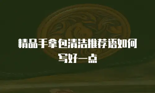 精品手拿包清洁推荐语如何写好一点