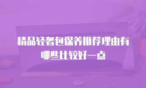 精品轻奢包保养推荐理由有哪些比较好一点
