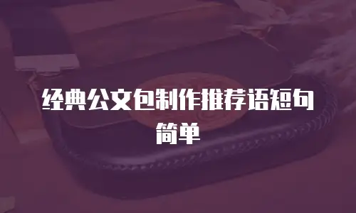 经典公文包制作推荐语短句简单