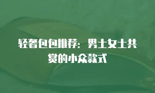 轻奢包包推荐：男士女士共赏的小众款式