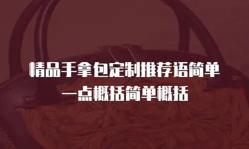 精品手拿包定制推荐语简单一点概括简单概括