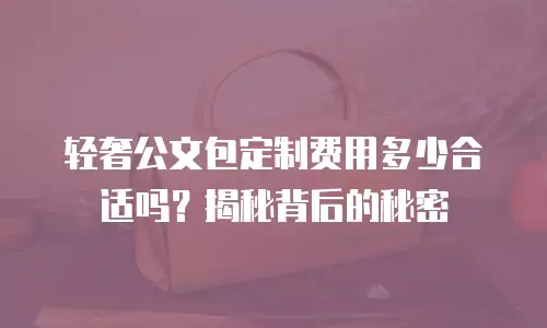 轻奢公文包定制费用多少合适吗？揭秘背后的秘密