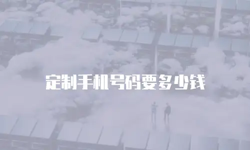 定制手机号码要多少钱