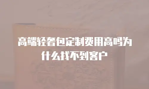 高端轻奢包定制费用高吗为什么找不到客户